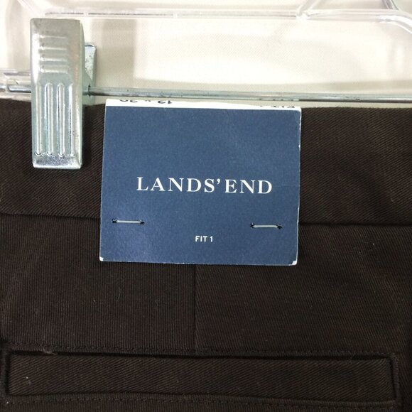 NEW Lands End Pants Fit1 Twill Brown Spice Stretch Slash Pockets Cotton 12 - Picture 2 of 4